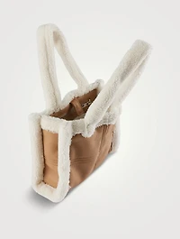 Mini Liz Faux Shearling-Trimmed Tote Bag