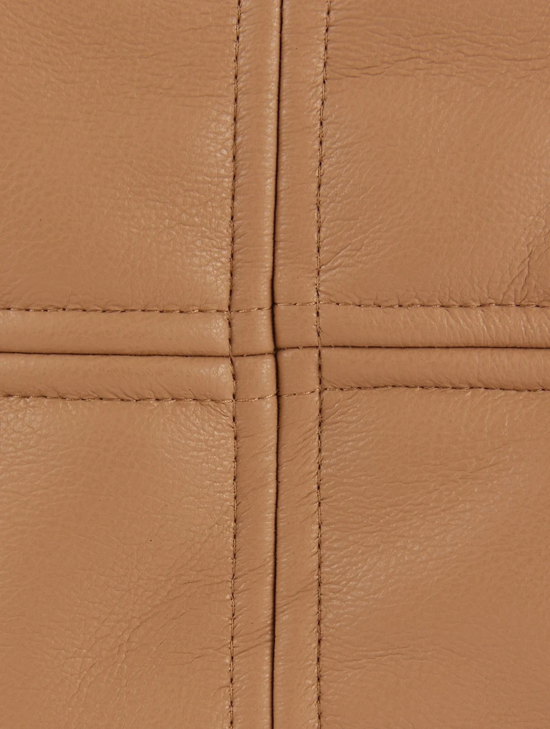 Mini Liz Faux Shearling-Trimmed Tote Bag