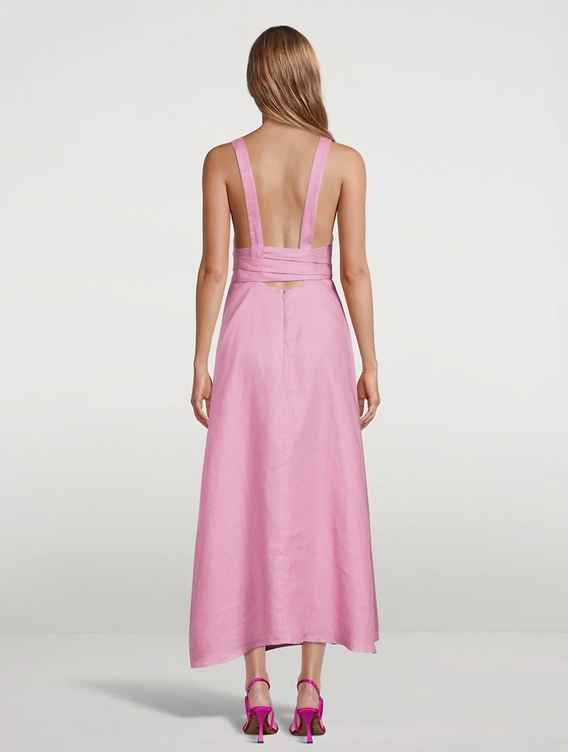 Mustique Organic Linen Apron Dress