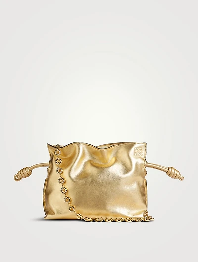 Mini Flamenco Metallic Leather Clutch