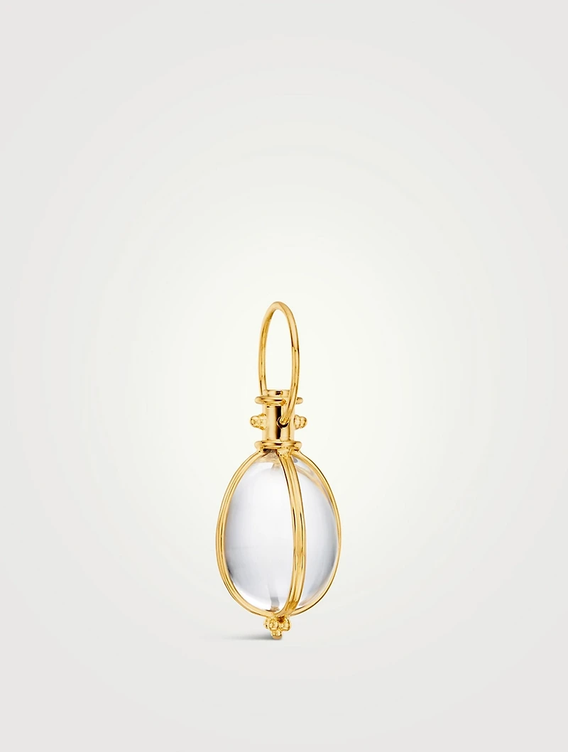 18K Gold Amulet Pendant With Rock Crystal