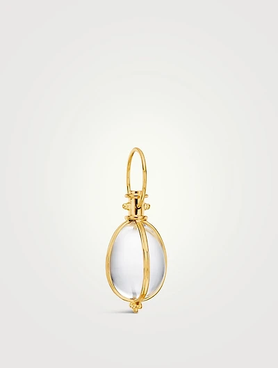 18K Gold Amulet Pendant With Rock Crystal