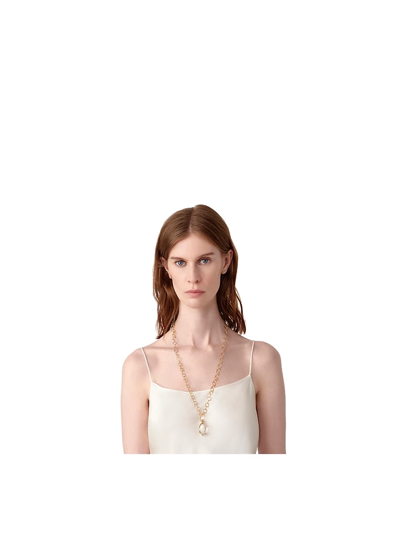 18K Gold Amulet Pendant With Rock Crystal