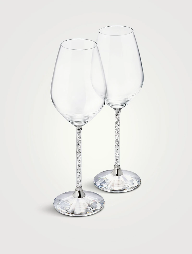 Set Of Two Crystalline Wine Glasses