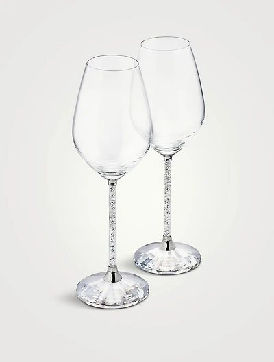 Set Of Two Crystalline Wine Glasses