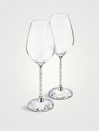 Set Of Two Crystalline Wine Glasses