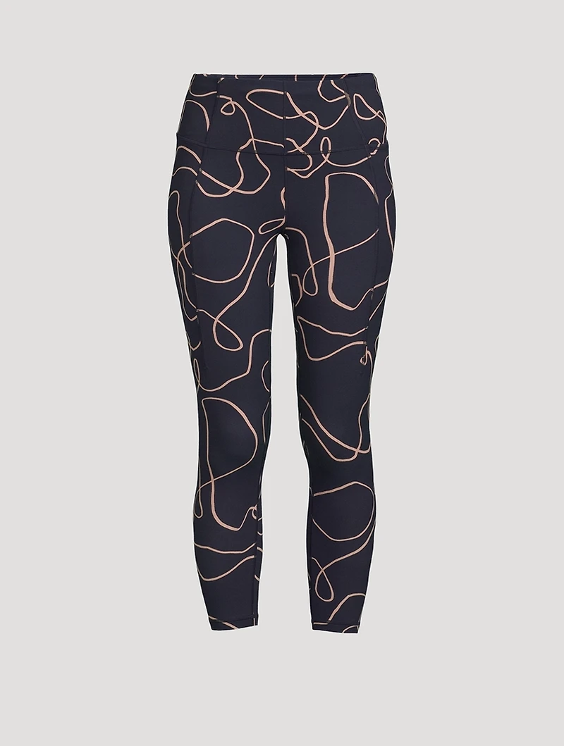 Super Soft 7/8 Yoga Leggings Line Flow Print