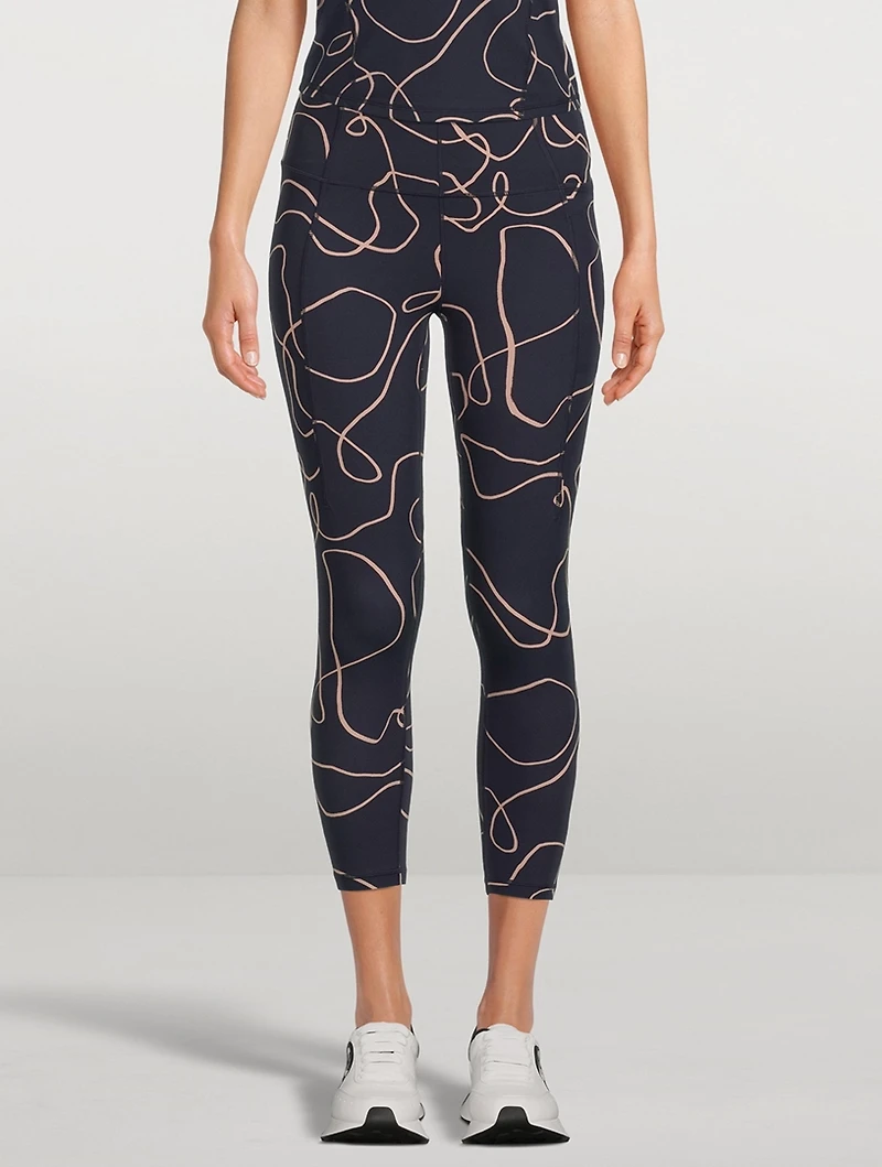 Super Soft 7/8 Yoga Leggings Line Flow Print