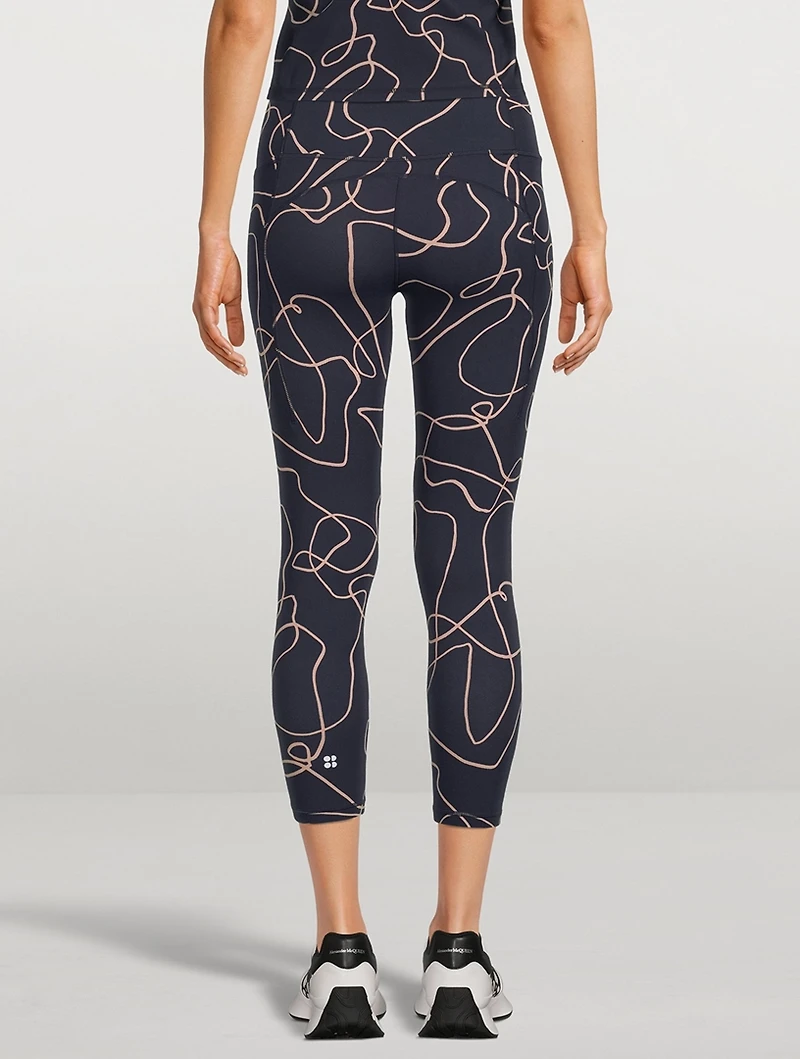 Super Soft 7/8 Yoga Leggings Line Flow Print