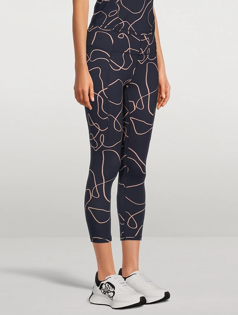 Super Soft 7/8 Yoga Leggings Line Flow Print