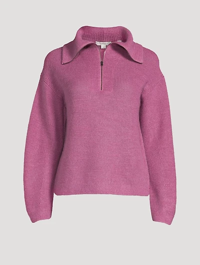 Half-Zip Ribbed Sweater