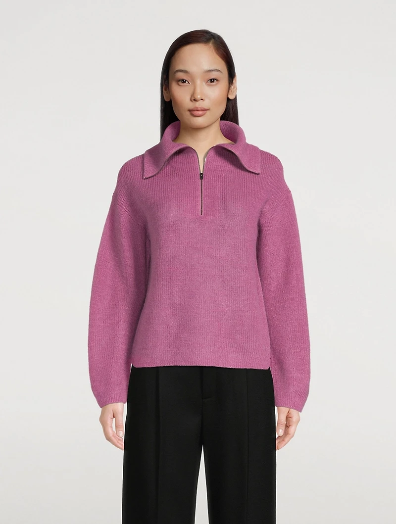 Half-Zip Ribbed Sweater