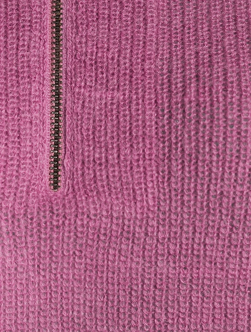 Half-Zip Ribbed Sweater