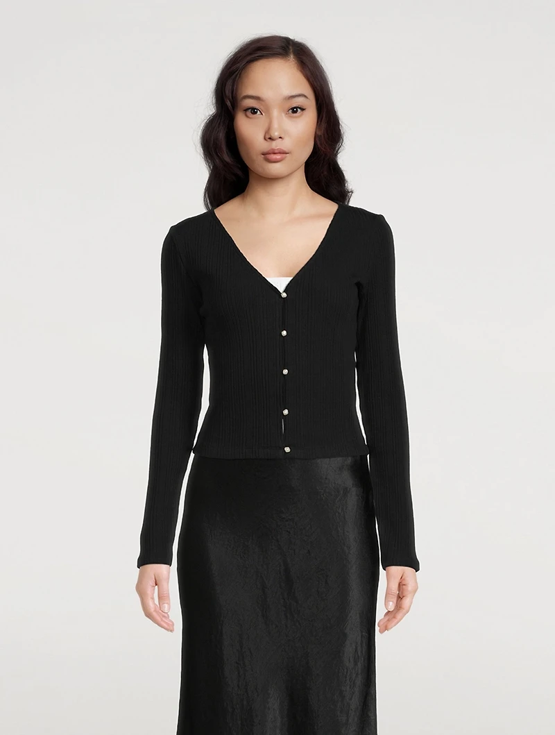 Cardigan With Pearl Buttons