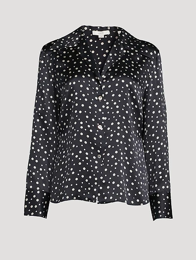 Silk Shirt Dotted Print