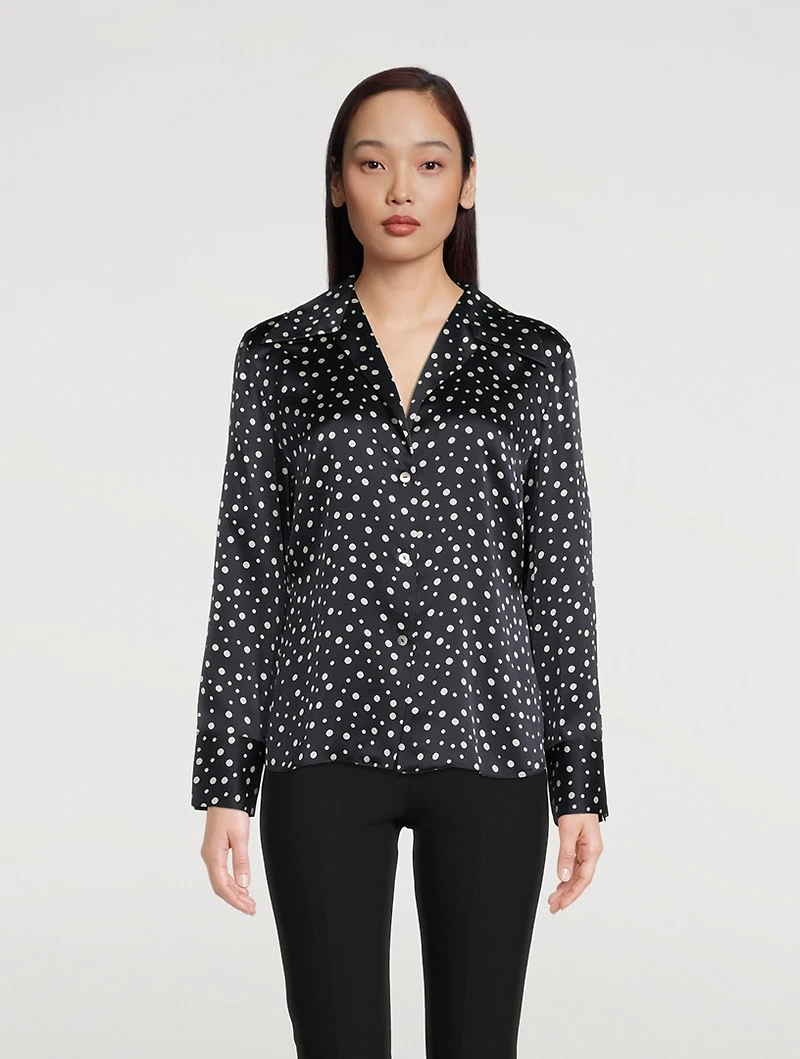 Silk Shirt Dotted Print