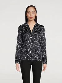 Silk Shirt Dotted Print