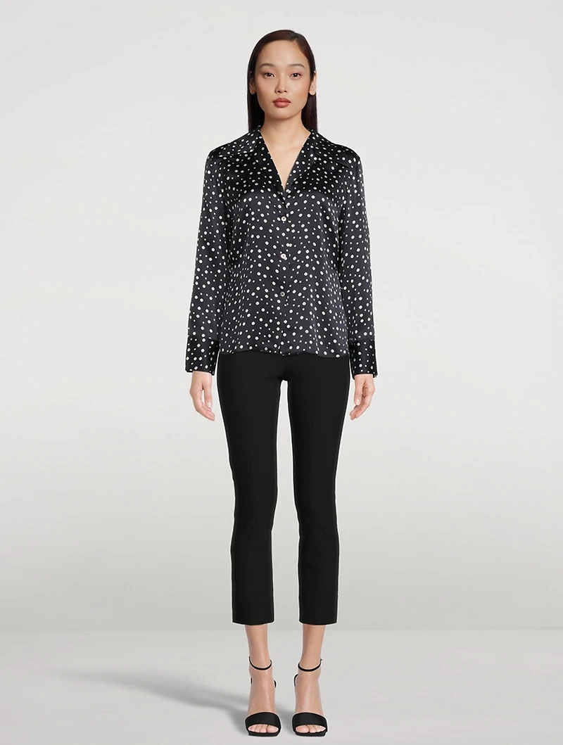 Silk Shirt Dotted Print