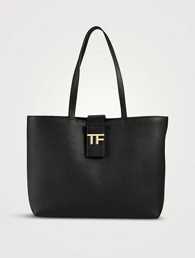 Small TF Leather Tote Bag
