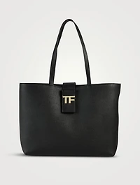 Small TF Leather Tote Bag