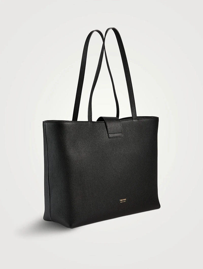 Small TF Leather Tote Bag