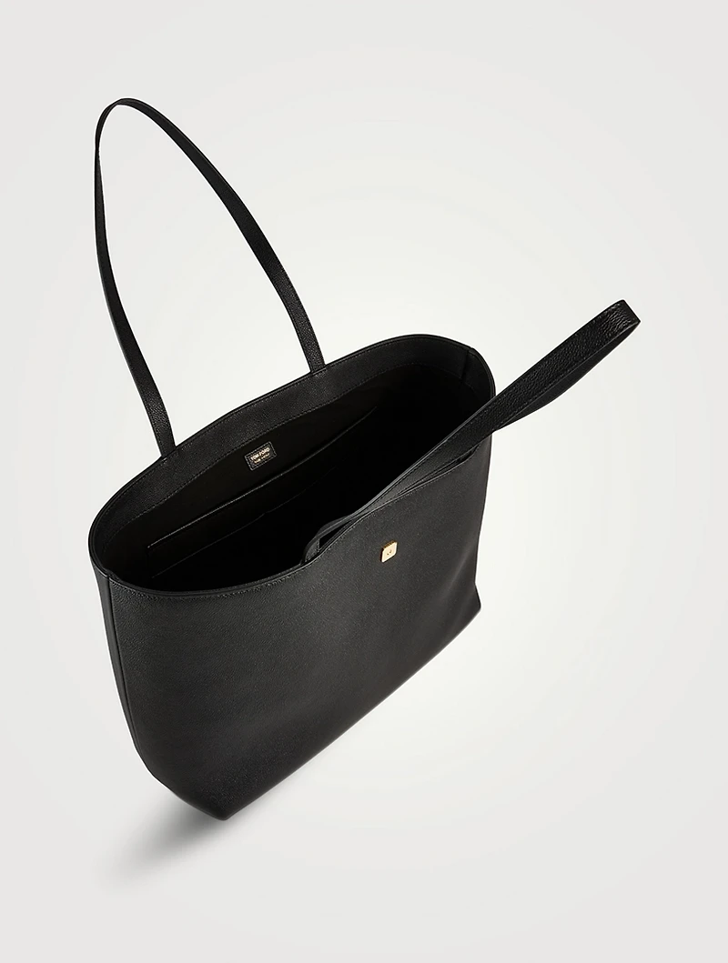 Small TF Leather Tote Bag