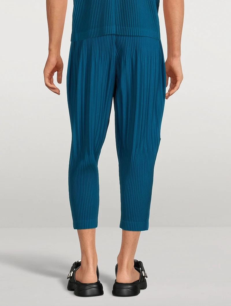 Colour Pleats Tapered Crop Pants