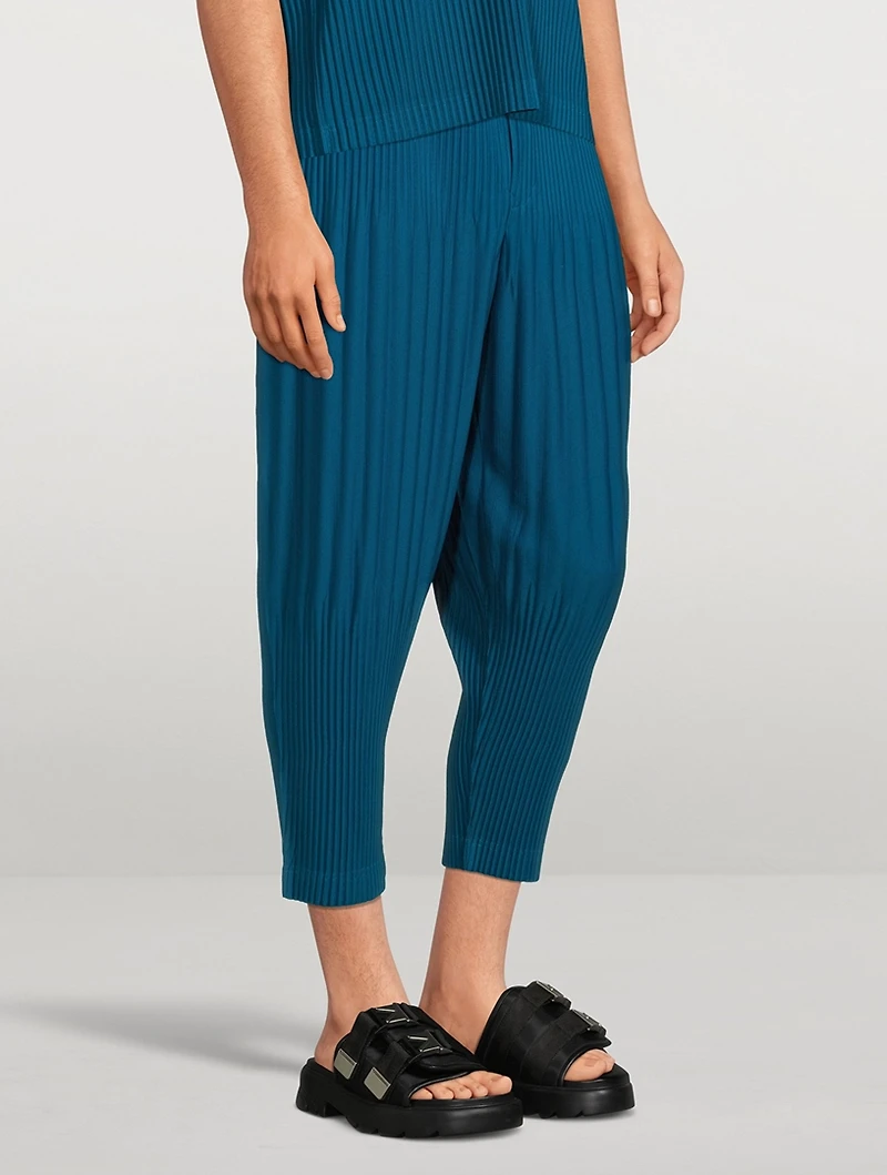 Colour Pleats Tapered Crop Pants