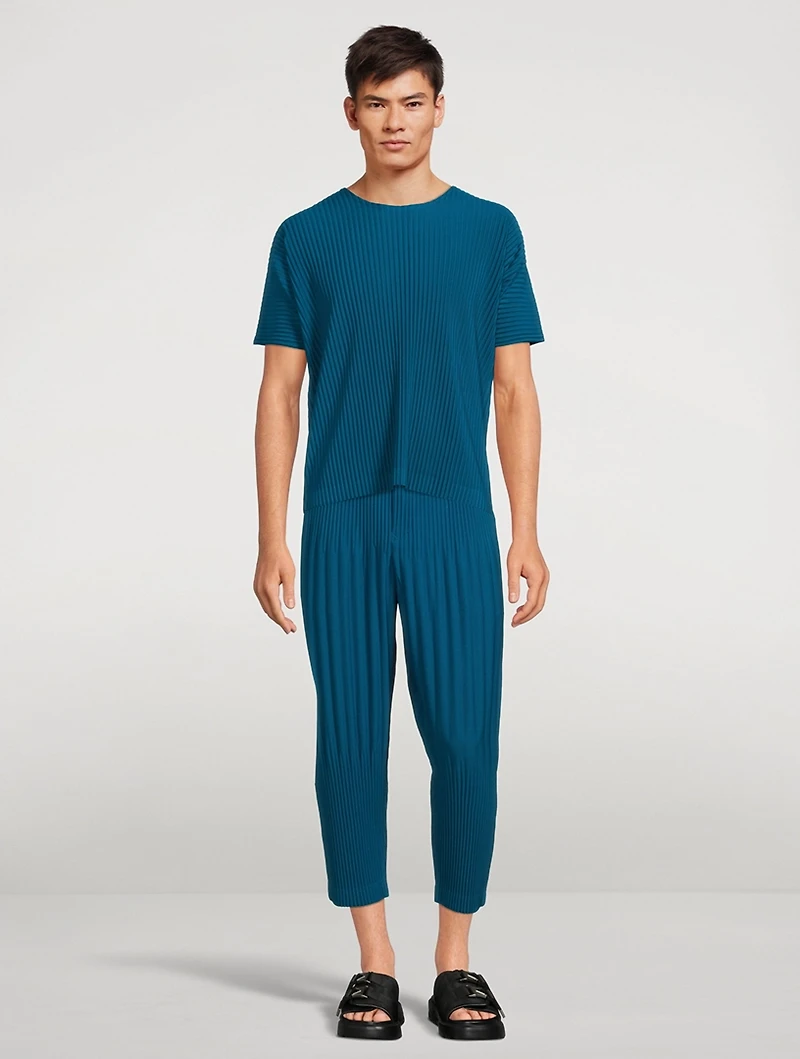 Colour Pleats Tapered Crop Pants