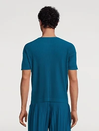 Colour Pleats Short-Sleeve T-Shirt