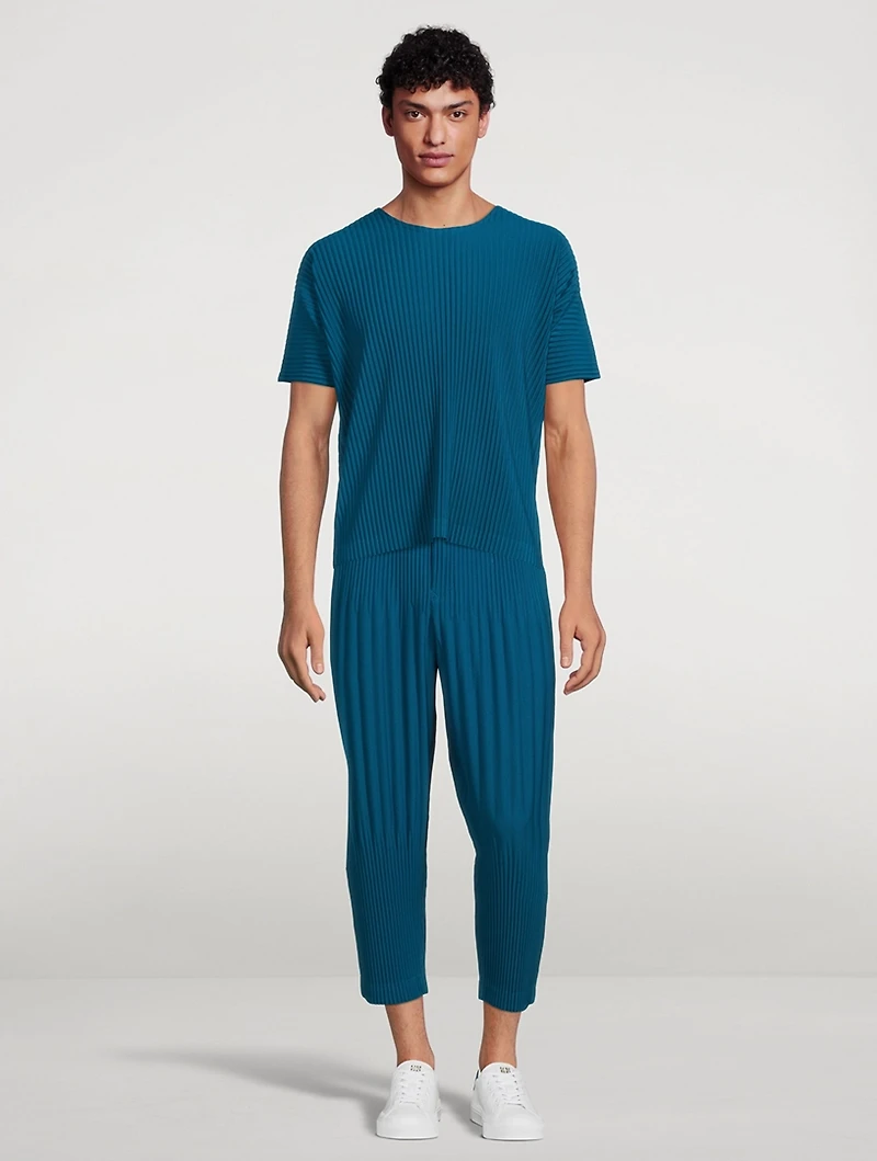 Colour Pleats Short-Sleeve T-Shirt