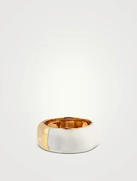 Feminine Waves 18K Gold-Plated Ring With Enamel