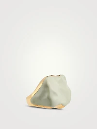 Feminine Waves 18K Gold-Plated Ring With Enamel