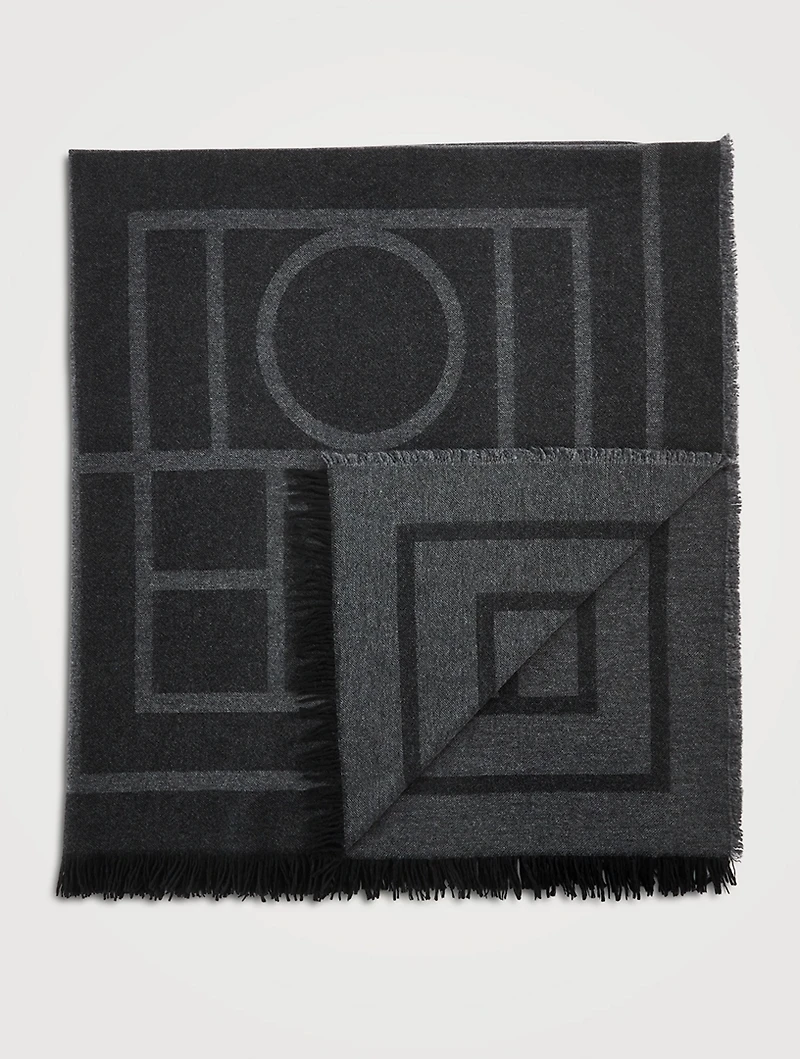Wool And Cashmere Monogram Scarf