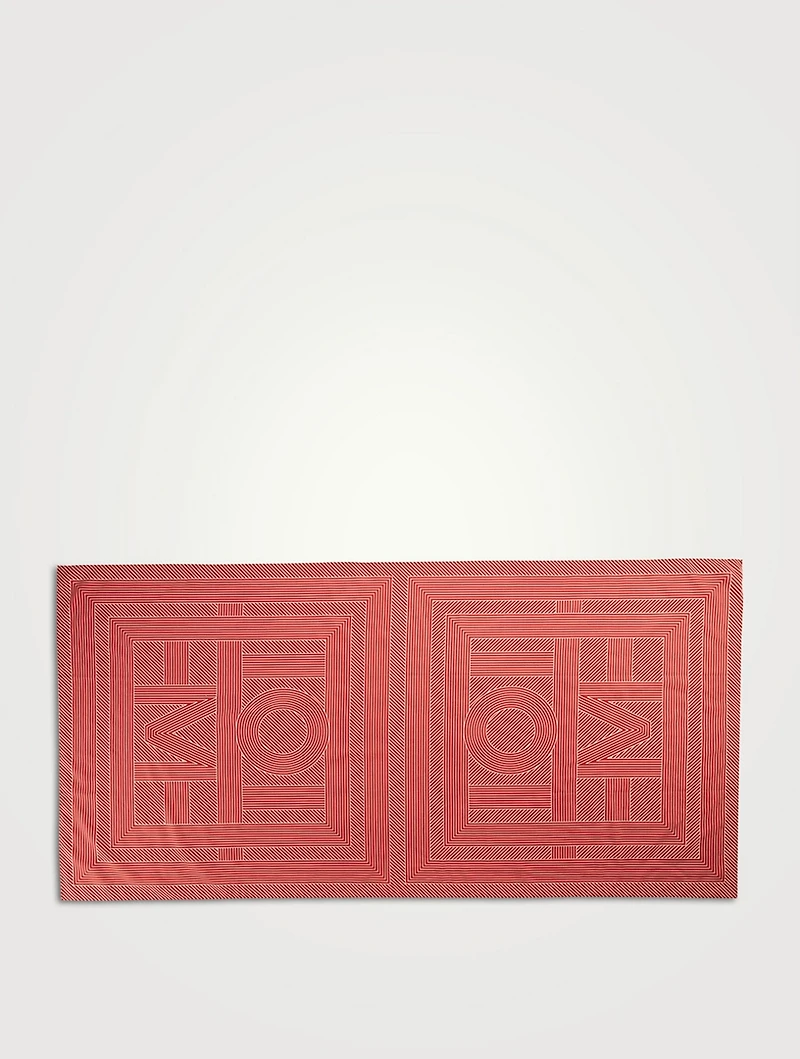 Cotton Silk Striped Monogram Sarong