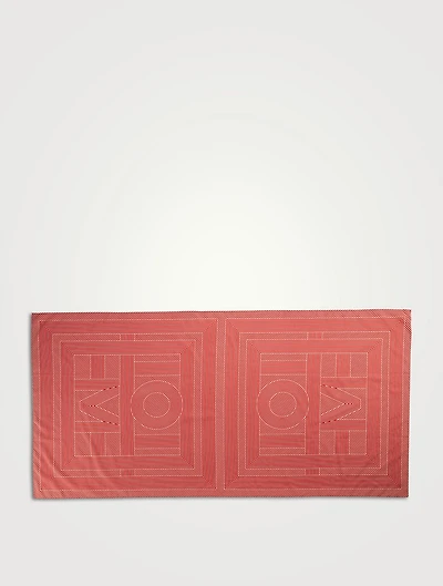 Cotton Silk Striped Monogram Sarong
