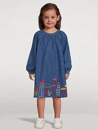 Mushroom Embroidery Denim Dress