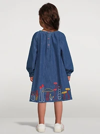 Mushroom Embroidery Denim Dress