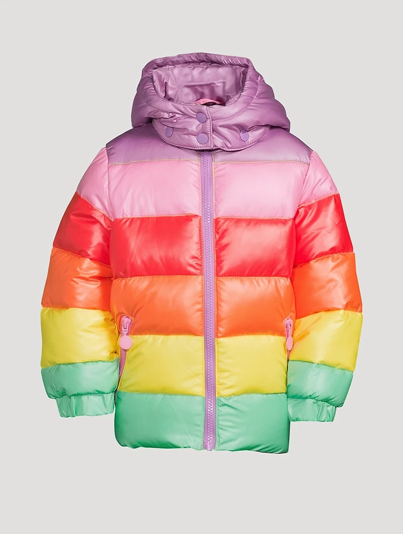 Rainbow Striped Puffer Jacket