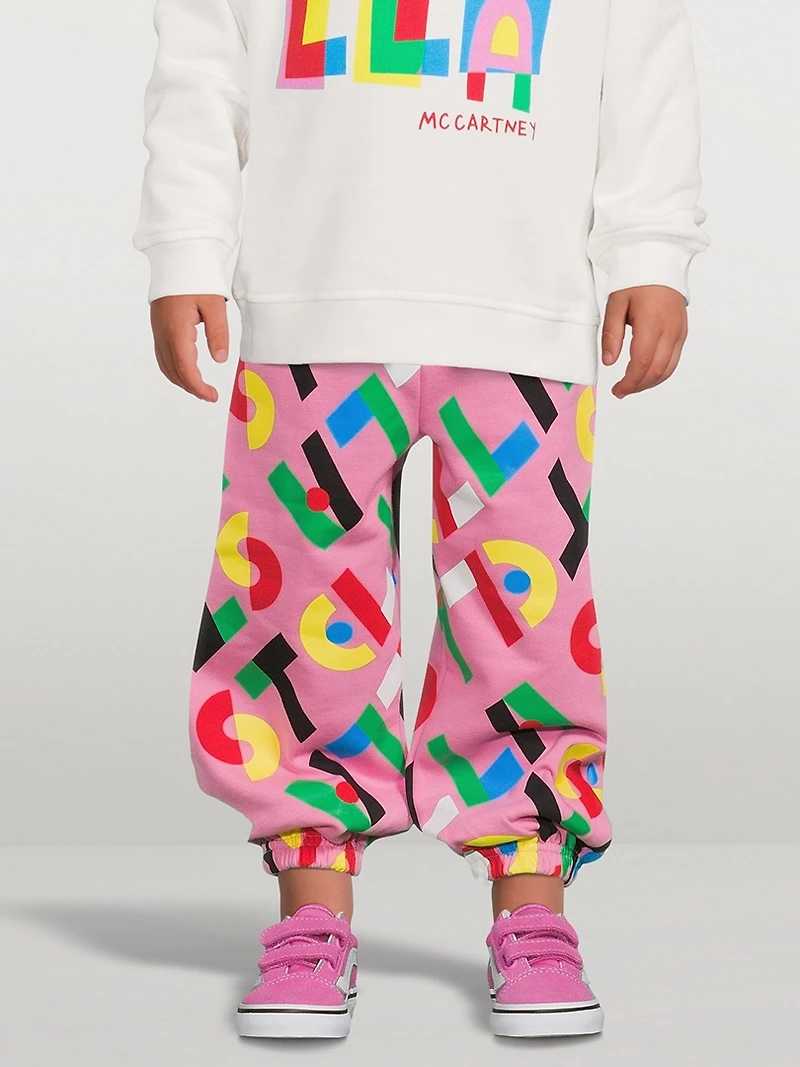 Cotton Fleece Jogger Pants Stella Print