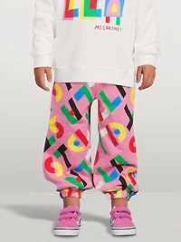 Cotton Fleece Jogger Pants Stella Print
