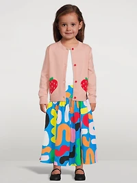 Maxi Twill Skirt Abstract Shape Print