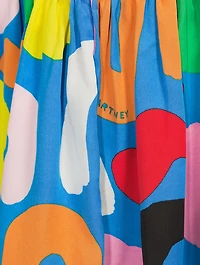 Maxi Twill Skirt Abstract Shape Print