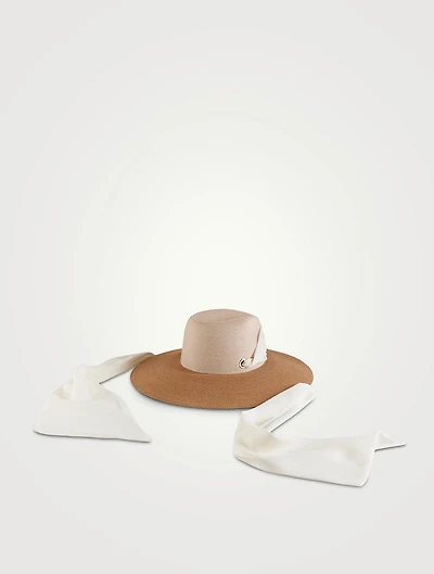 Cassidy Packable Straw Hat With Chiffon Scarf