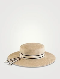Colette Packable Straw Boater Hat