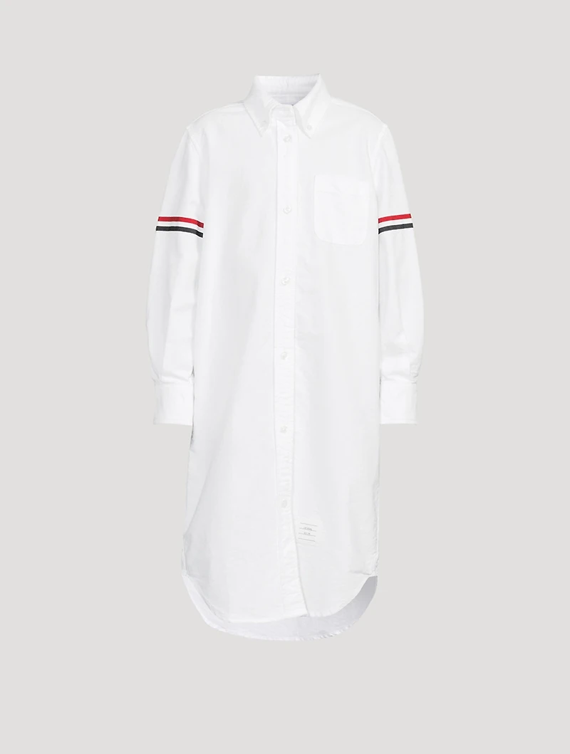 Oxford Knee-Length Shirtdress With Armbands