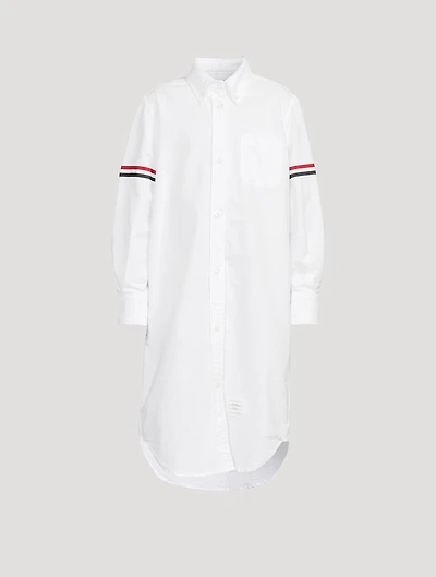 Oxford Knee-Length Shirtdress With Armbands