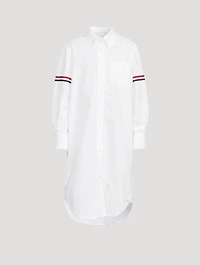 Oxford Knee-Length Shirtdress With Armbands