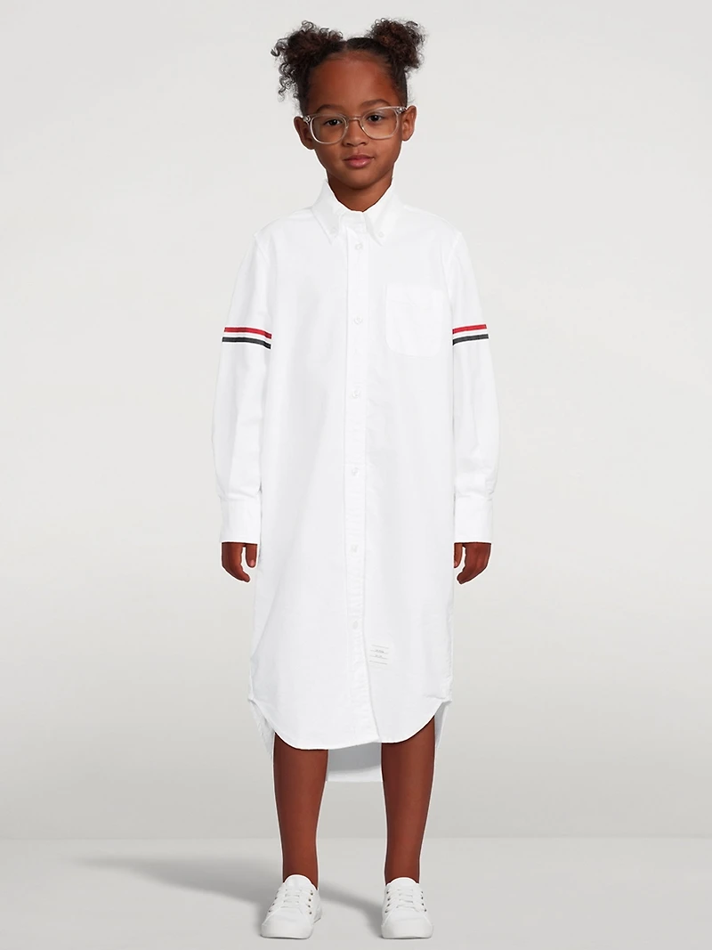 Oxford Knee-Length Shirtdress With Armbands