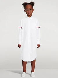Oxford Knee-Length Shirtdress With Armbands